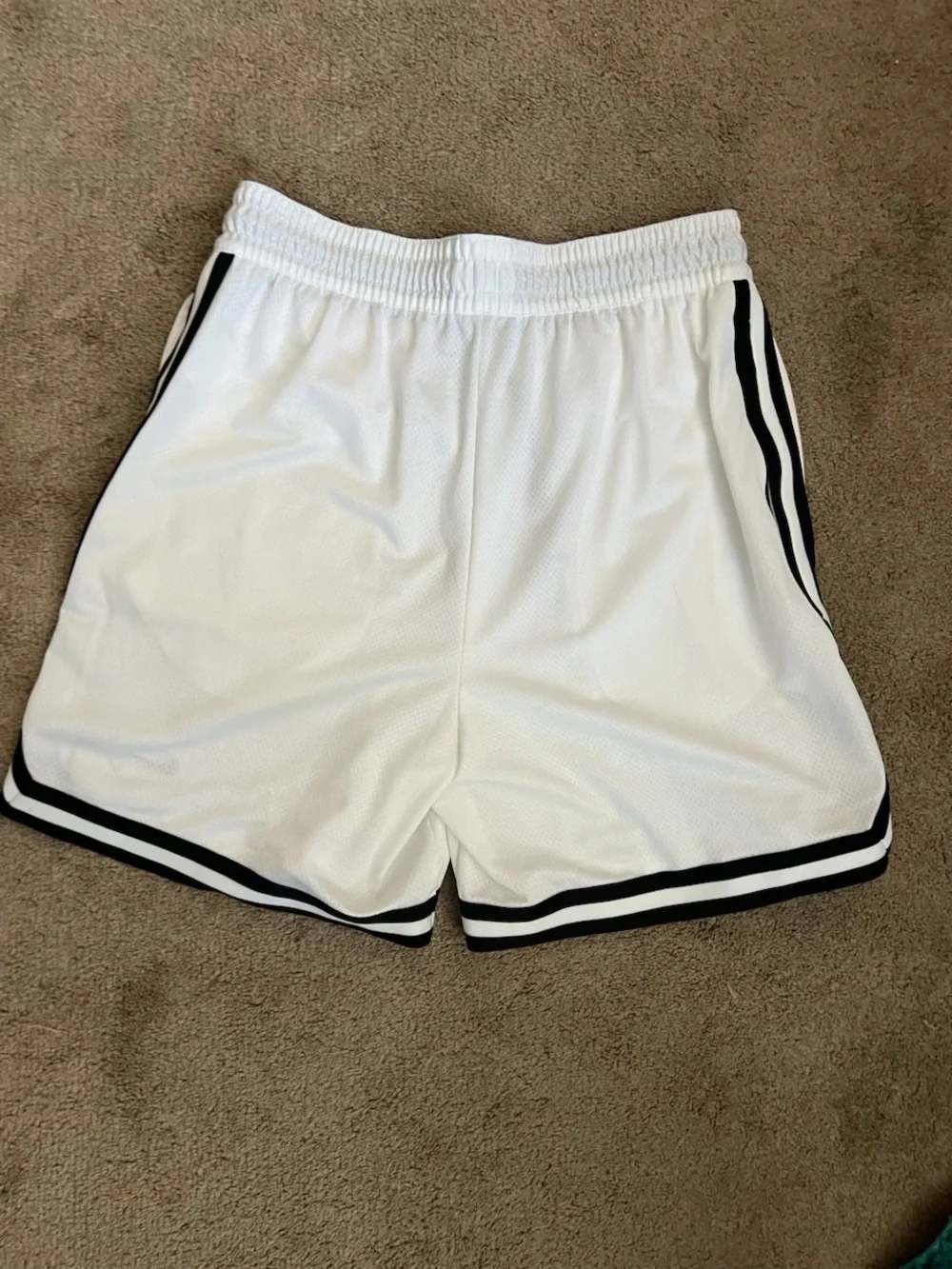 Nike Men’s White Athletic Shorts with Black Trim